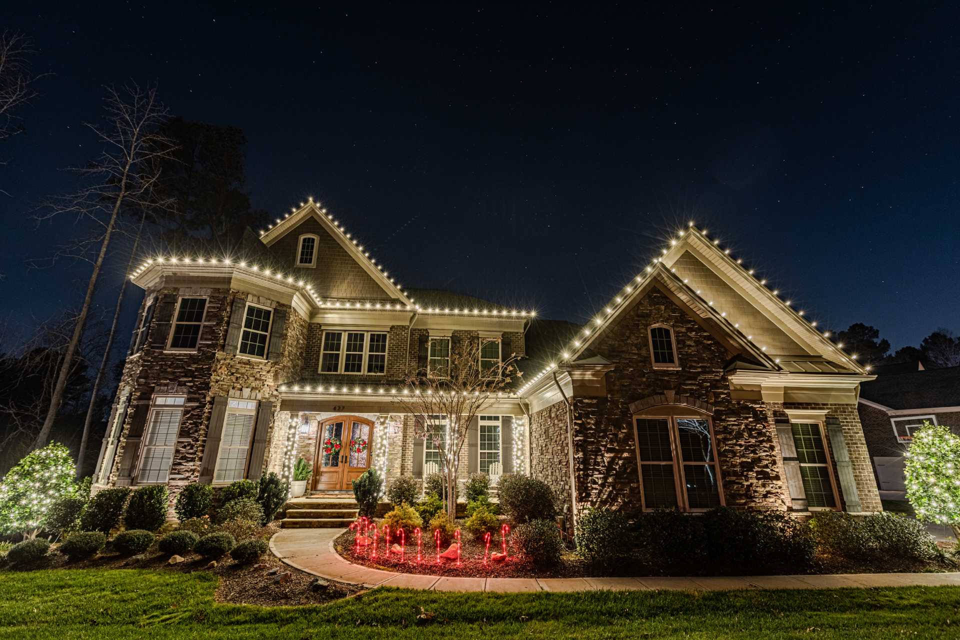 commercial christmas light installation